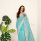 Vamsee Divya Sky Organza Saree - Swadesiicart