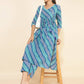 Janasya Women's Blue Cotton Bandhani Printed Casual Angrakha Co-ords - Swadesiicart