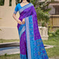 Shree Shyam Fashion Pochampalli Silk Violet Saree