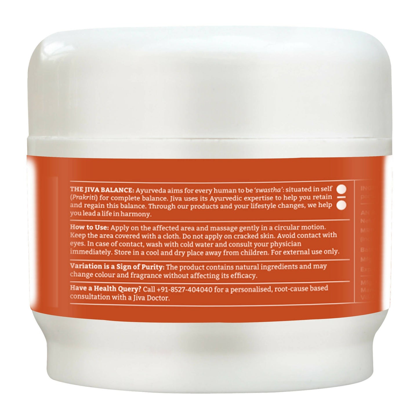 Jiva Ayurveda Pain Calm Balm - Swadesiicart