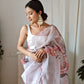 Vamsee Pinki Khatali Baby Pink Organza Saree - Swadesiicart