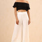 Juniper Women White Rayon Solid Straight Palazzo | Swadesiicart