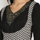 Ahalyaa Women's Black Crepe Printed Kurta | Swadesiicart