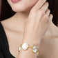 NVR Women's Gold-Polished Handcrafted Mother of Pearl Link Bracelet - NR Retail-NVR