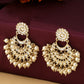 NVR Women Gold-Polished Studded Kundan Chandbali Earrings | Swadesiicart
