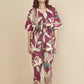 Breathables Women’S Loungewear Kaftan Cotton Wine Abstract Print Co-Ord Set