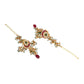 Long Kundan Neckpiece with Earrings with Multi Stones Jewellery Set (Gold) - Ruby Raang - Swadesiicart