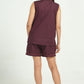 Breathables Women Cotton Night Suit Shirt And Shorts Co-Ord Set Maroon I Nightwear | Loungewear Set
