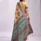 Shree Shyam Fashion Vastraloom Yellow Linen Cotton Saree