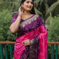 Anaita Pink Woven Design Pure Bandhej Soft Silk Saree