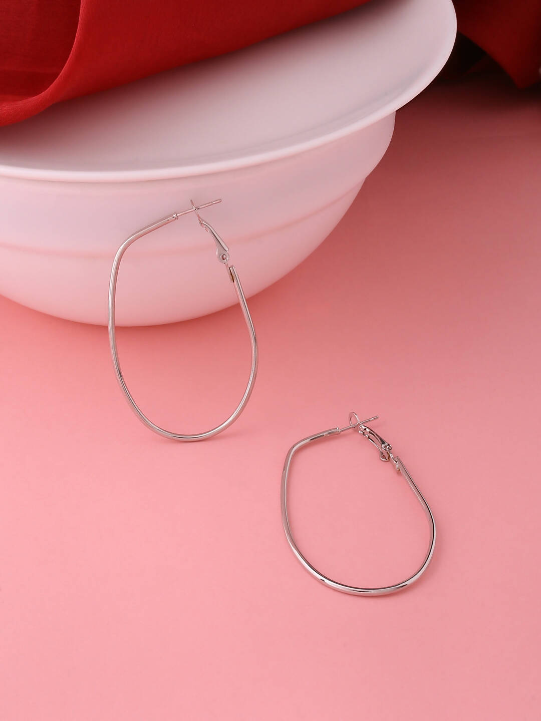 NVR Women Set of 2 Contemporary Hoop Earrings | Swadesiicart