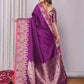 Joban Fashion Banarasi Purple Jacquard Woven Soft Silk Saree | Swadesiicart