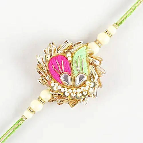 Ethnic Zardosi Rakhi & Soan Papdi | Swadesiicart