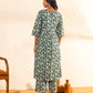 Janasya Teal Blue Cotton Floral Printed Casual Maternity Set | Swadesiicart
