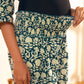 Janasya Teal Blue Cotton Floral Printed Casual Maternity Set | Swadesiicart