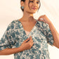 Janasya Beige Cotton Floral Printed Casual Maternity Set | Swadesiicart