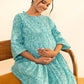 Janasya Sea Green Cotton Floral Printed Casual Maternity Set | Swadesiicart