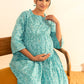 Janasya Sea Green Cotton Floral Printed Casual Maternity Set | Swadesiicart