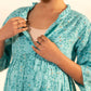 Janasya Sea Green Cotton Floral Printed Casual Maternity Set | Swadesiicart