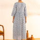 Janasya White Cotton Floral A-Line Dress | Swadesiicart