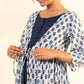 Janasya White Cotton Floral A-Line Dress | Swadesiicart