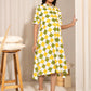 Janasya Multicolour Cotton Geometric A-Line Dress | Swadesiicart