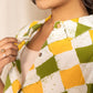 Janasya Multicolour Cotton Geometric A-Line Dress | Swadesiicart