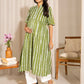Janasya Green Cotton Block Printed Casual Maternity Kurta | Swadesiicart