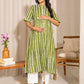 Janasya Green Cotton Block Printed Casual Maternity Kurta | Swadesiicart