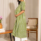 Janasya Green Cotton Block Printed Casual Maternity Kurta | Swadesiicart