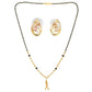 AanyaCentric Gold-Polished Short Mangalsutra Set with Earrings