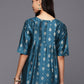 Ahalyaa Women's Traditional wear Tunic - Teal Blue | Swadesiicart