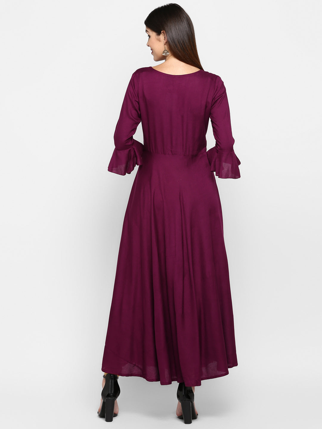 NOZ2TOZ Women Purple Rayon Kurta (1pc) - Swadesiicart