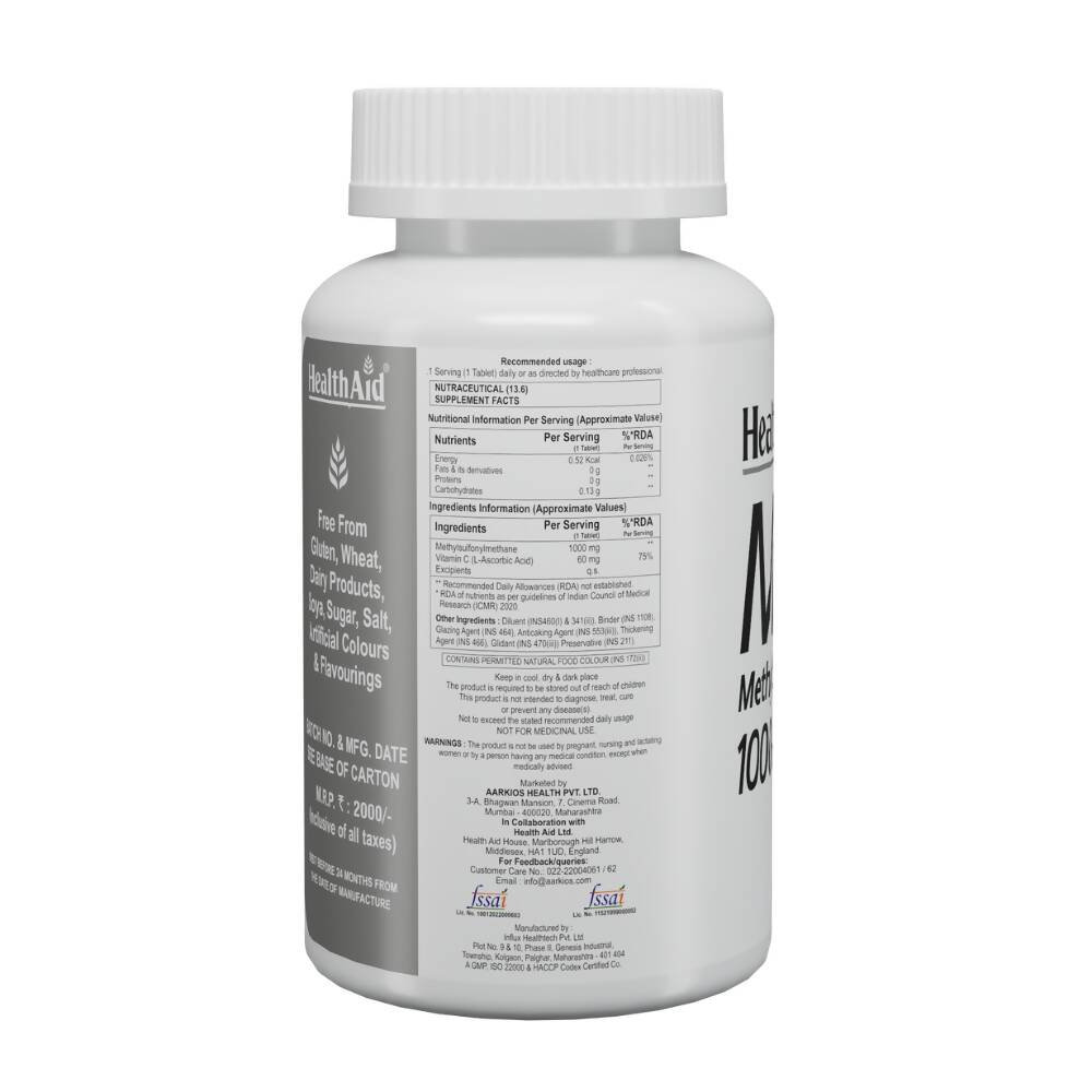 HealthAid MSM 1000 mg Tablets | Swadesiicart