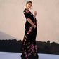 Arfa Fashion House Black Floral Pure Lilin Digital Printed Saree