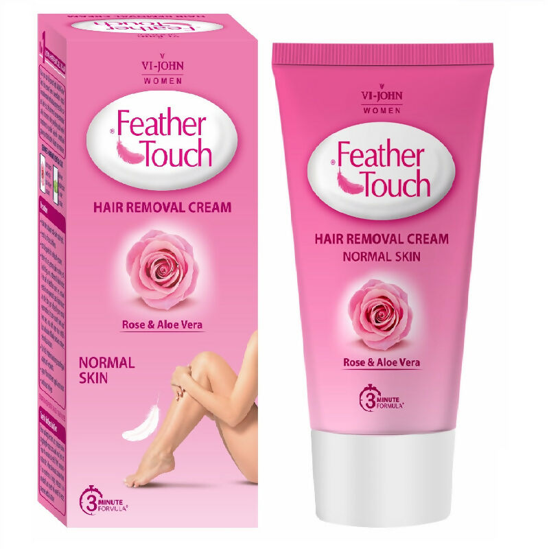 VI-JOHN Feather Touch Rose & Aloevera Hair Removal Cream for Women for Normal Skin, Suitable for Legs, Underarms, Bikini Line, Arms | Swadesiicart