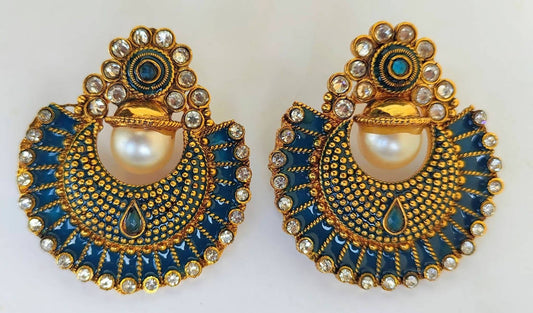 Blue Enamel Fashion Earrings - Mokshi Collections