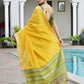 Vishnu Weaves Women's Yellow Raw Silk Patola Zari Woven Saree with Blouse - Swadesiicart