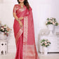 Aastha Fashion Magenta Organza Silk Weaving Saree