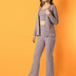 Myshka Women's Lavender Solid Coat With Trousers - Swadesiicart