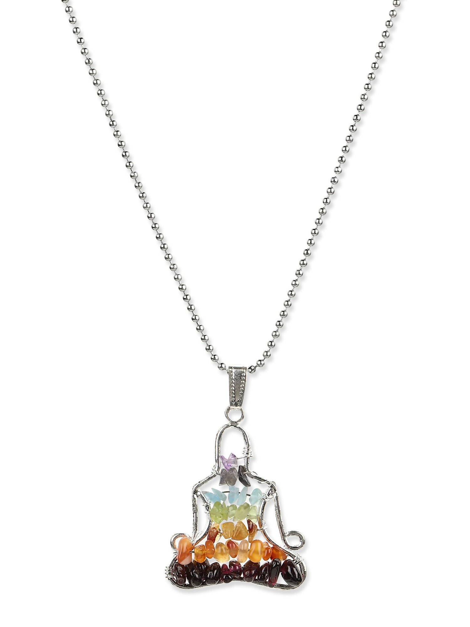 Women's Silver-Toned Blue Silver-Plated Handcrafted Chain - Ruby Raang | Swadesiicart
