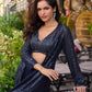 Anaita Grey Georgette Stitched Shrug Suit With Embroidered Sequins Work