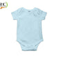 AHC Soft Cotton Short-Sleeve Bodysuits Solid Onesies New Born Infant Dress - Grey/Blue/Green/Pink/Yellow
