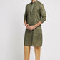 Ethnic India Green Men's Kurta Abstract Polyester | Swadesiicart
