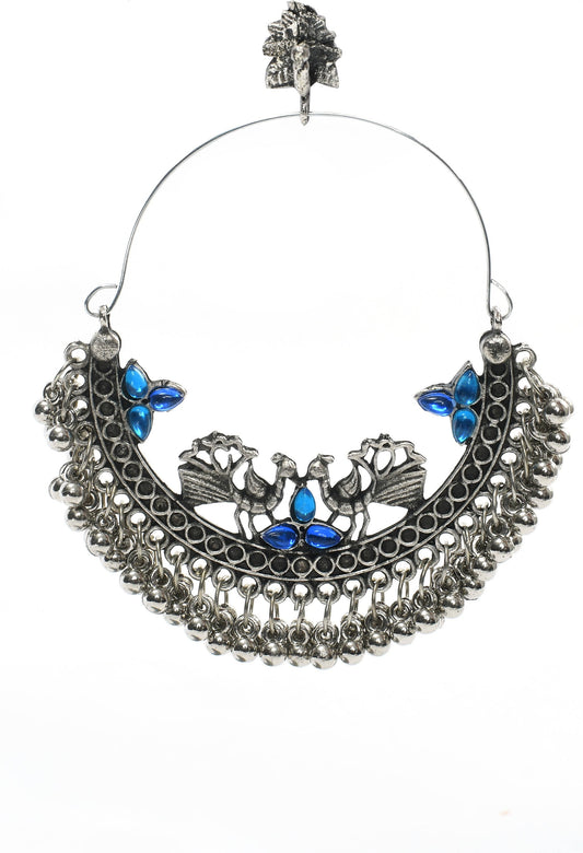Mominos Fashion Johar Kamal Peacock Design Chandbali Earrings For Women - Swadesiicart
