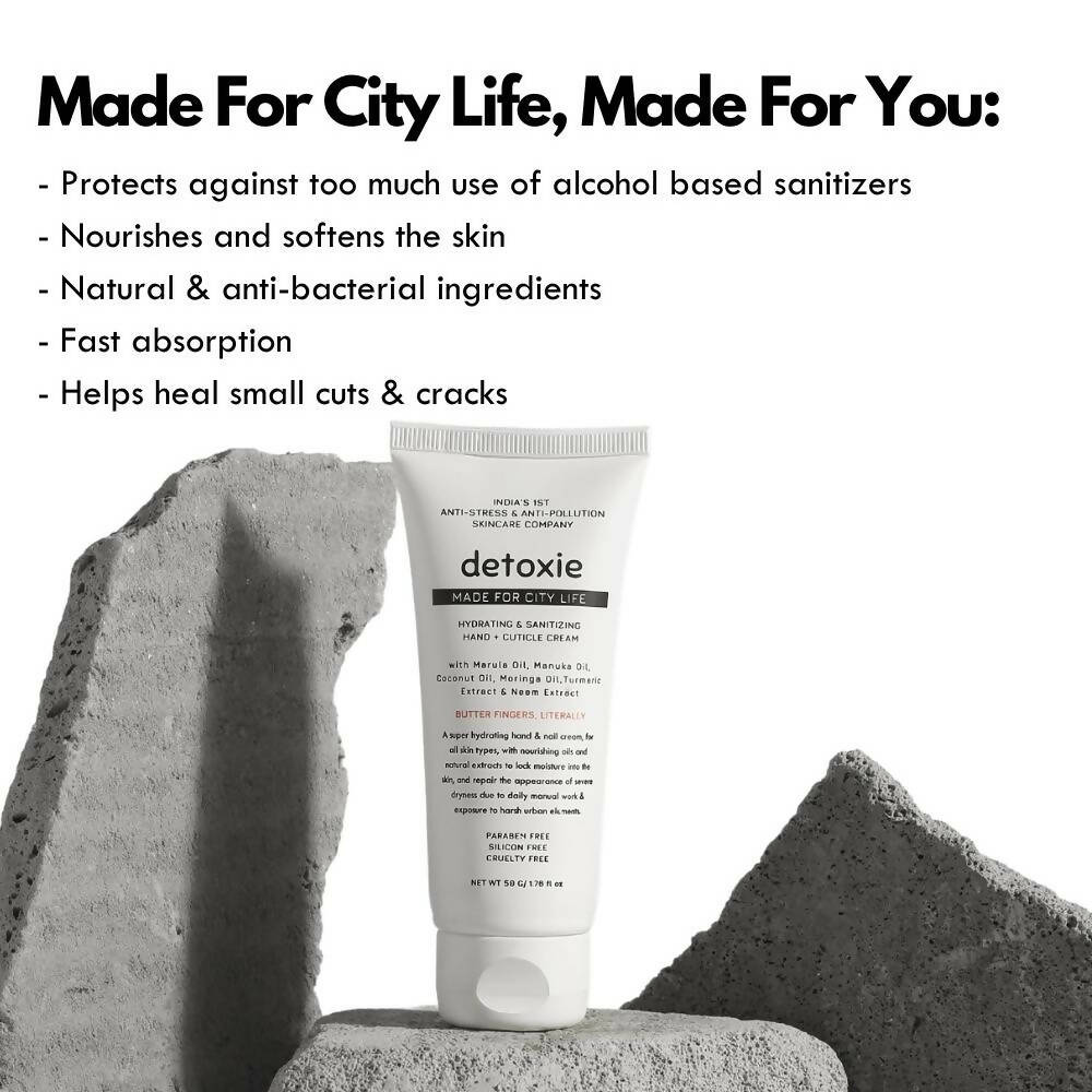 Detoxie Hydrating & Sanitizing Hand & Cuticle Cream - Swadesiicart