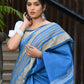 Beatitude Blue Cotton Handloom Saree