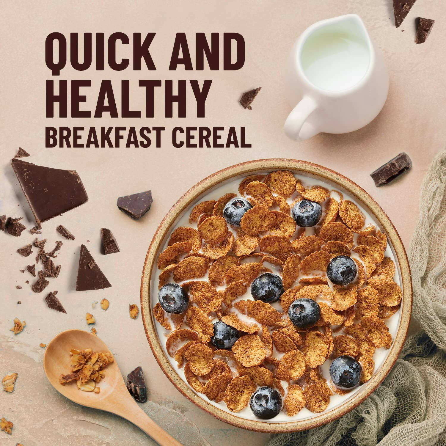 Mille Chocolate Buckwheat Breakfast Flakes - Swadesiicart