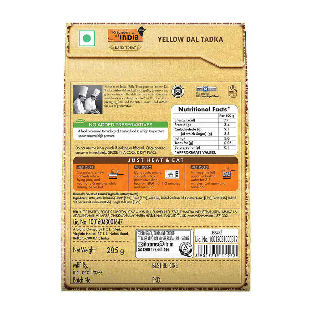 Kitchens of India Yellow Dal Tadka - Swadesiicart
