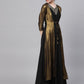 Ahalyaa Women's Black Crepe Dress with Attached Jacket | Swadesiicart